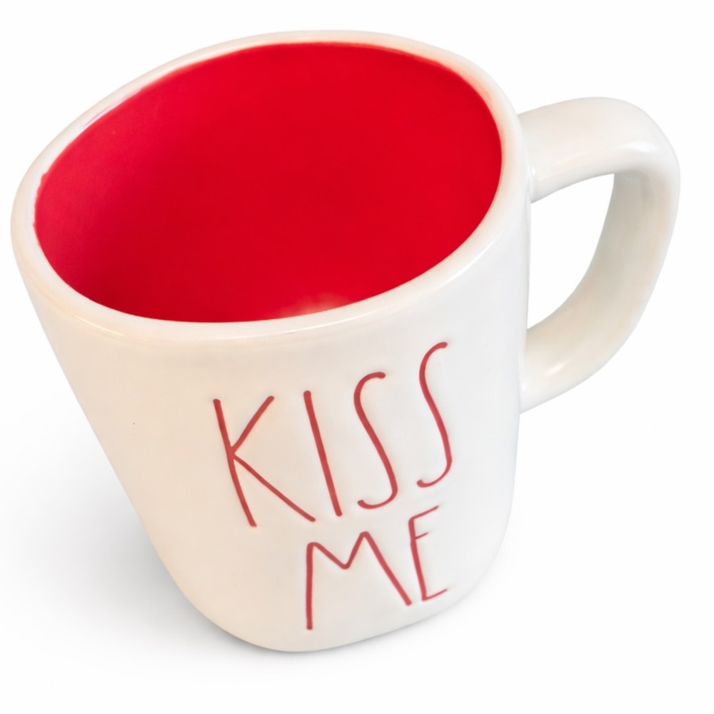 Rae Dunn Mug Kiss Me Red and White